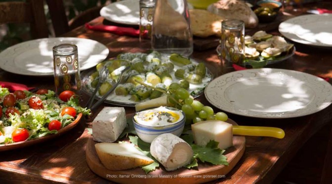 Beautiful brunch table set in Galilee